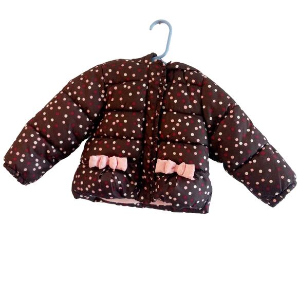 Crazy 8 Polka Dot Hooded Puffer Coat - Picture 1 of 8